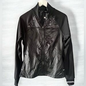 Brooks Infiniti Shelter Tech Diva Print Running Jacket Women’s Sz M Black Zip-Up